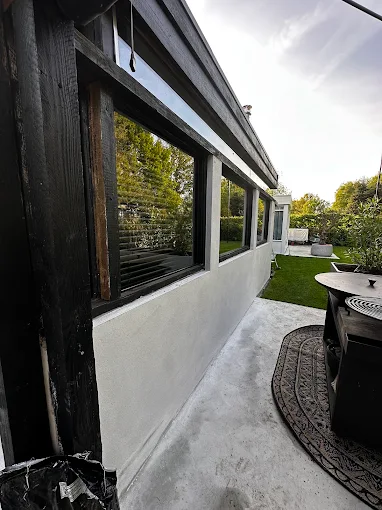 Interieur in uitvoering tijdens een stucwerkproject