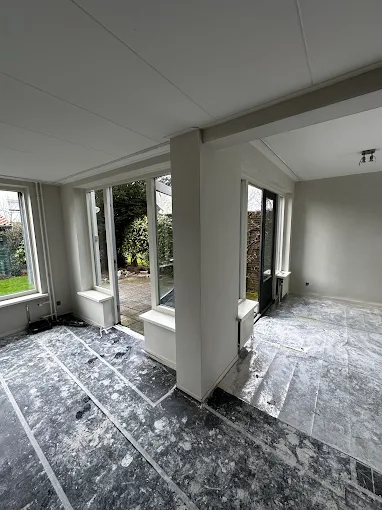 Woonkamer in aanbouw