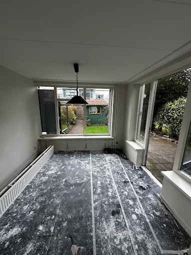 Woonkamer in aanbouw